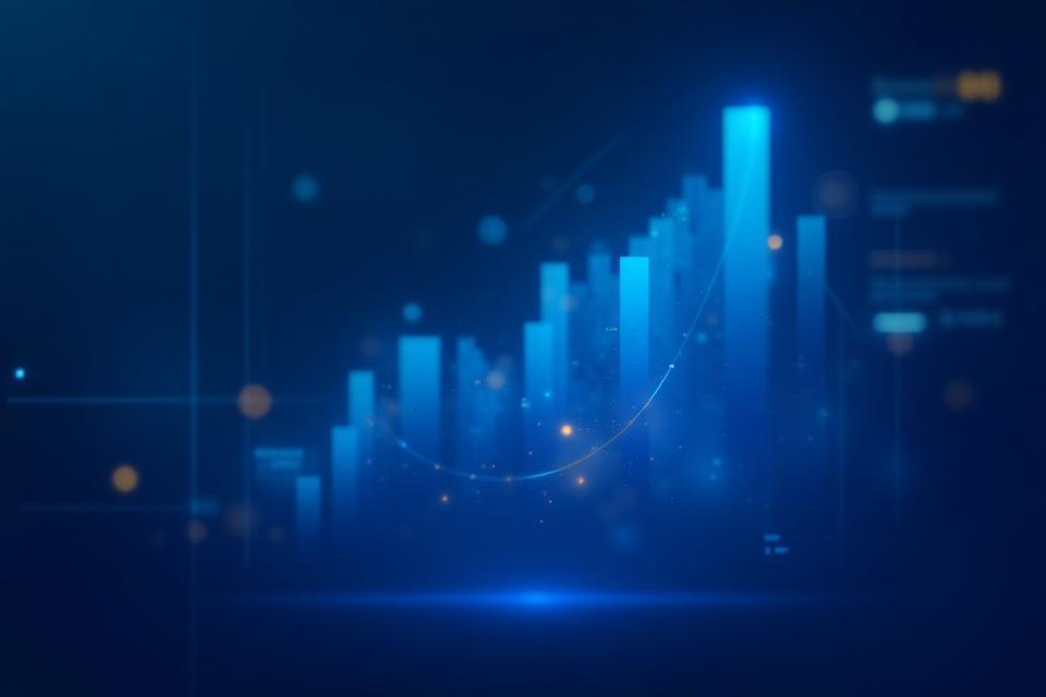 Abstract digital currency illustration with financial charts